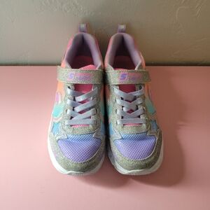 SKECHERS GLITTER STARS TENNIS SHOES 🌟 LIGHT UP SIZE 3